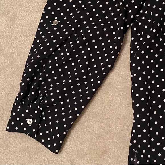 BLACK and WHITE POLKA DOT BLOUSE 3X by Elementz SHIRT - Picture 8 of 11